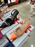 New Women Pointed Toe Butterfly Knot Crystal Pumps Flock Thin Heel